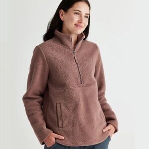 Free Fly Bamboo Sherpa Fleece Half Zip Women's Sweater, Canyon